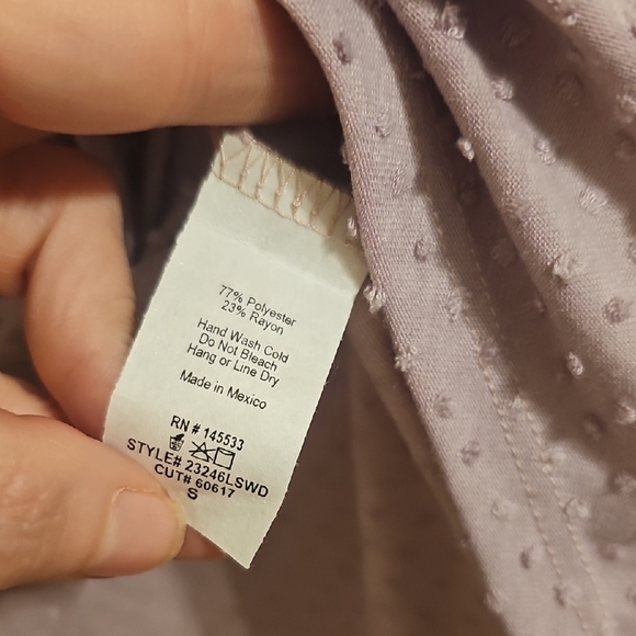 W5 Lavender Textured Knot Front Blouse - Picture 5 of 7